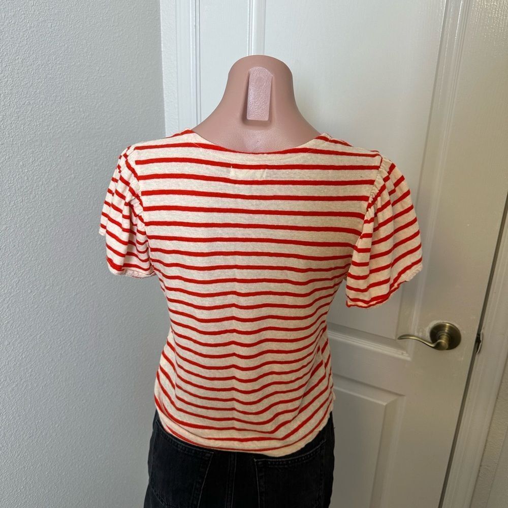 Madewell Stripe Flowy Sleeve Top Sz XXS - Picture 3 of 5